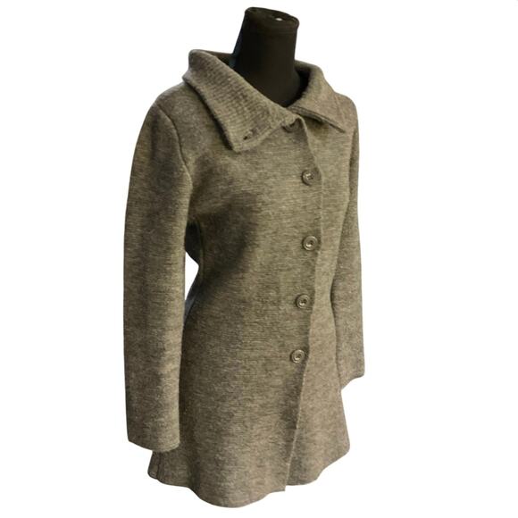 Sense Gray Button Front Long Line Wool Alpaca Blend Cardigan Jacket Size S - Picture 3 of 11